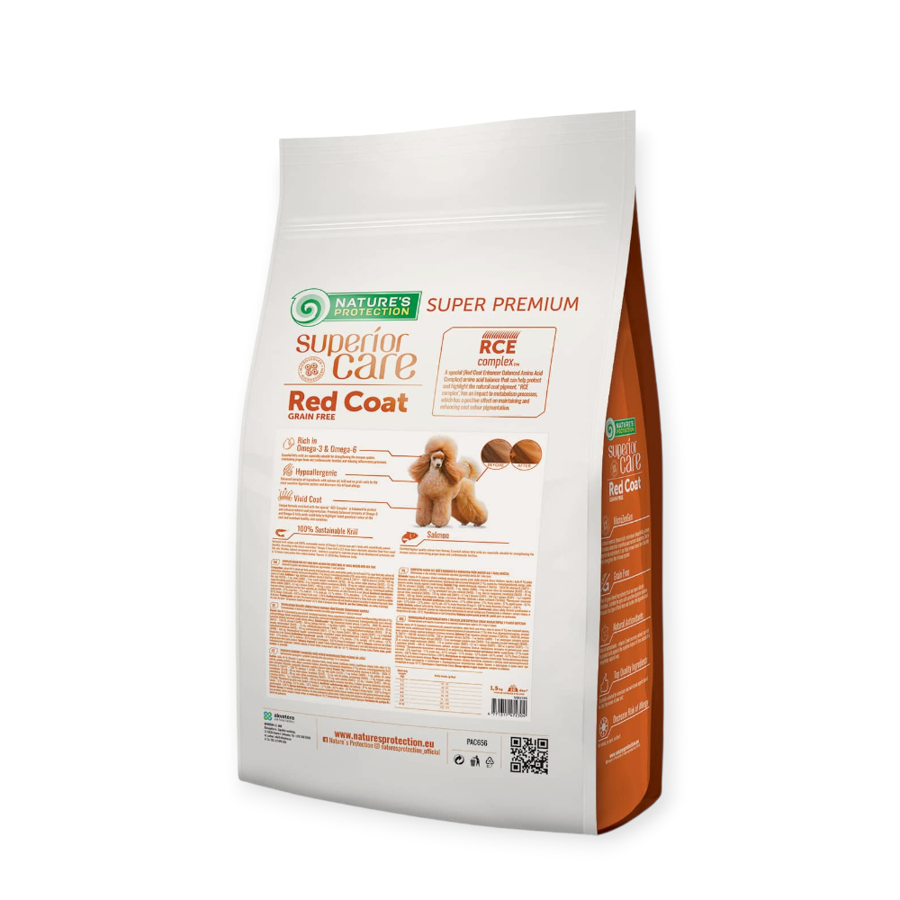 Nature's Protection Superior Care Red Coat Grain Free Adult Small для собак, с лососем - 1,5 кг