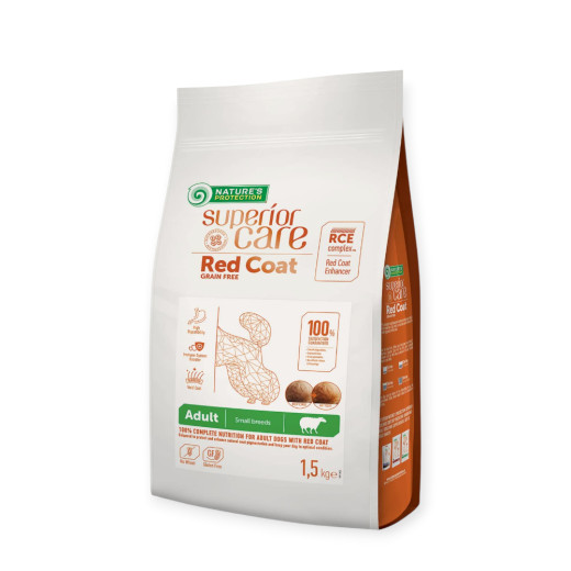 Nature's Protection Superior Care Red Coat Adult Small корм для собак малых пород, с ягненком - 1,5 кг