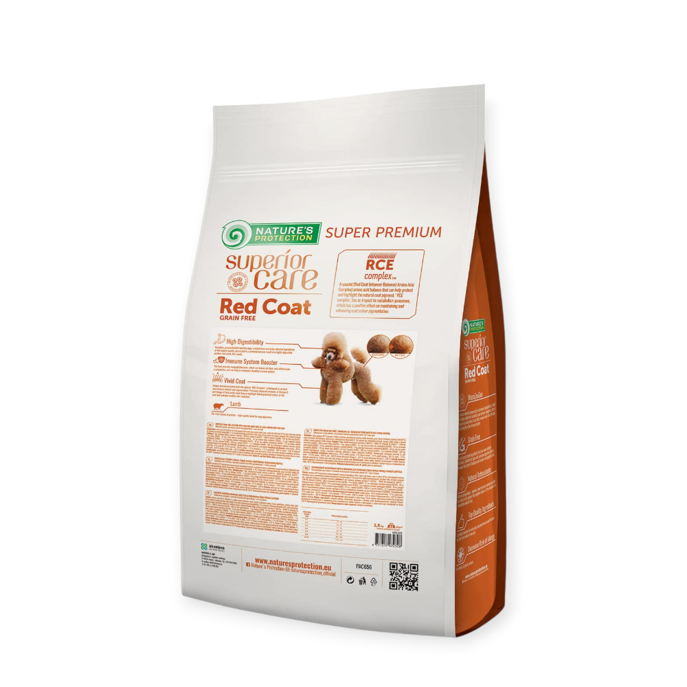 Nature's Protection Superior Care Red Coat Adult Small корм для собак малих порід, з ягням - 1,5 кг