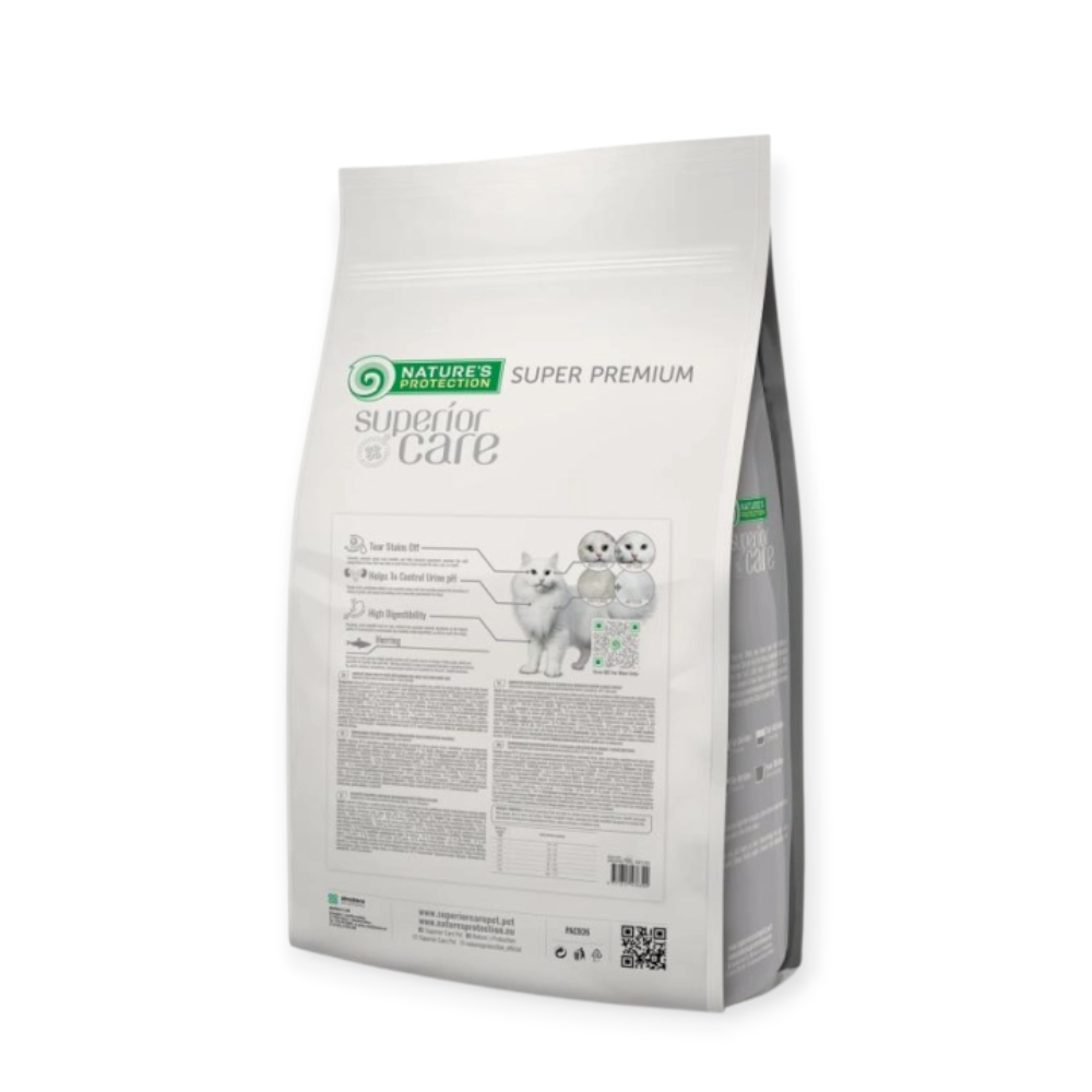 Nature's Protection Superior Care корм для котів із білою шерстю, з оселедцем - 7 кг