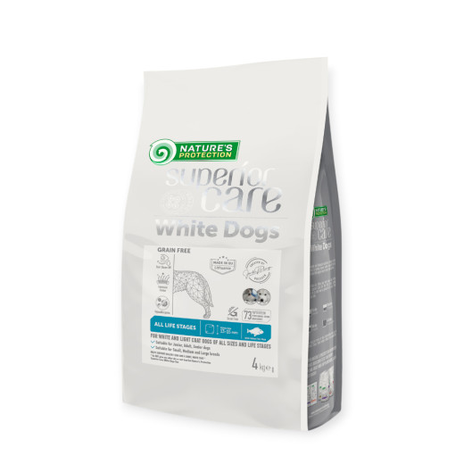 Nature's Protection Superior Care White Dogs Grain Free White Fish All Sizes, с белой рыбой - 4 кг