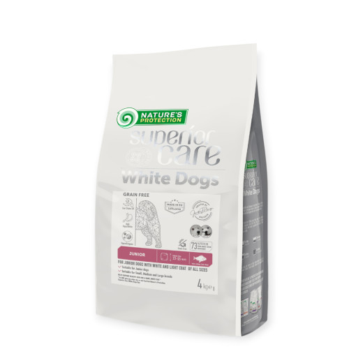 Nature's Protection Superior Care White Grain Free White Fish Junior All Sizes, с белой рыбой - 4 кг