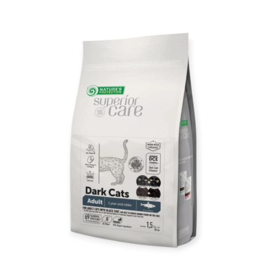 Nature's Protection Superior Care корм для котів із темною шерстю, з оселедцем - 1,5 кг
