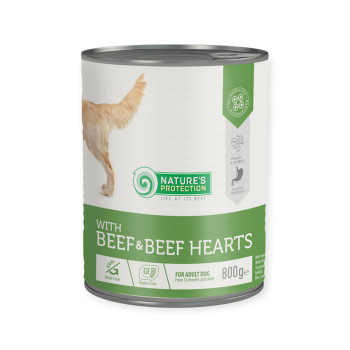 Nature's Protection Beef & Beef Hearts корм для собак, с говядиной и говяжьим сердцем - 800 г