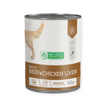 Nature's Protection Beef & Chicken Liver корм для собак, с печенью - 800 г
