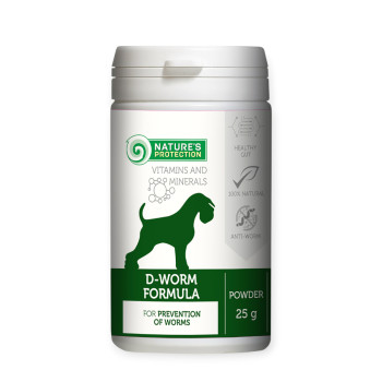 Nature's Protection D-worm formula харчова добавка для профілактики глистів у собак - 25 г