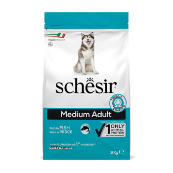 Schesir Dog Medium Adult Fish корм для дорослих собак середніх порід, з рибою - 3 кг