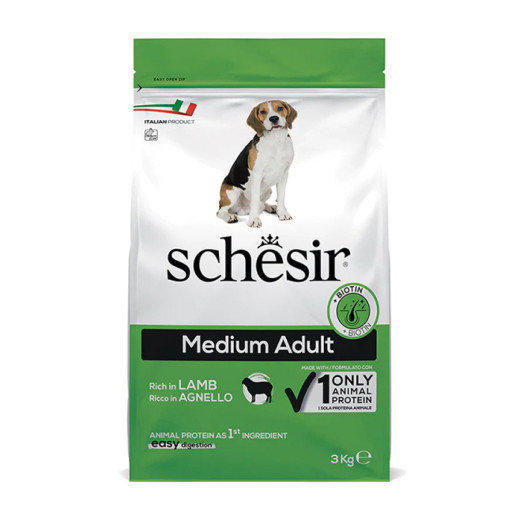 Schesir Dog Medium Adult Lamb корм для собак середніх порід, з ягням - 3 кг