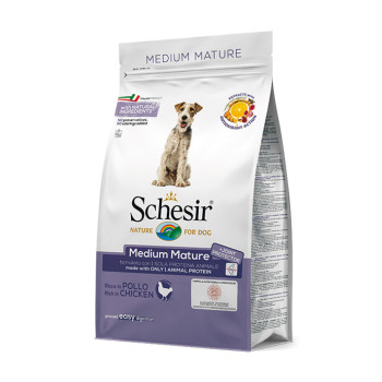 Schesir Dog Medium Mature корм для літніх собак середніх порід, з куркою - 3 кг