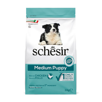 Schesir Dog Medium Puppy корм для щенков средних пород, с курицей - 3 кг