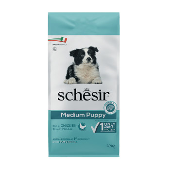 Schesir Dog Medium Puppy корм для цуценят середніх порід, з куркою - 12 кг