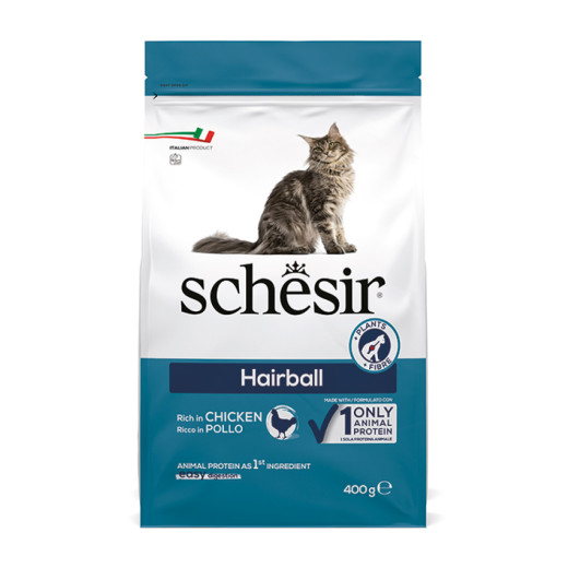 Schesir Cat Hairball корм для виведення шерсті у котів, з куркою - 400 г