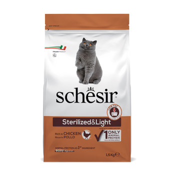 Schesir Cat Sterilized & Light Chicken корм для стерилізованих котів, з куркою - 1,5 кг