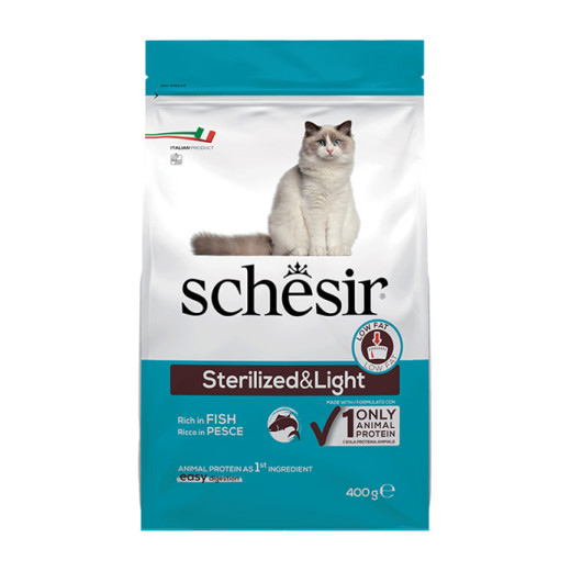 Schesir Cat Sterilized & Light Fish корм для стерилізованих котів, з рибою - 400 г