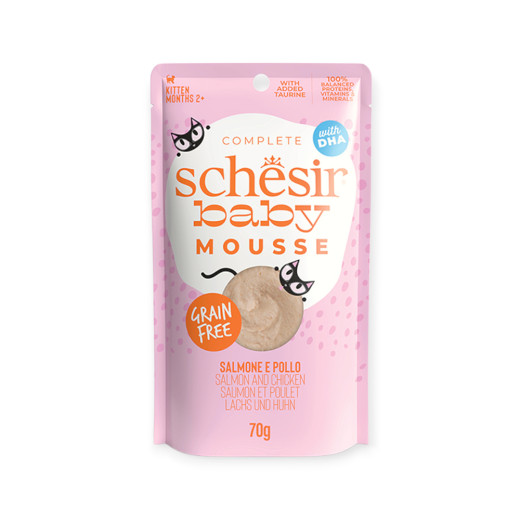 Schesir Baby Chicken & Salmon мус для кошенят, з куркою та лососем - 70 г