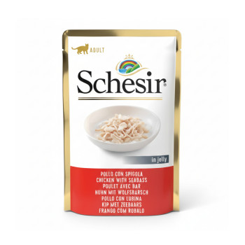 Schesir Chicken & Seabass корм для кошек, с куриным филе и морским окунем - 85 г