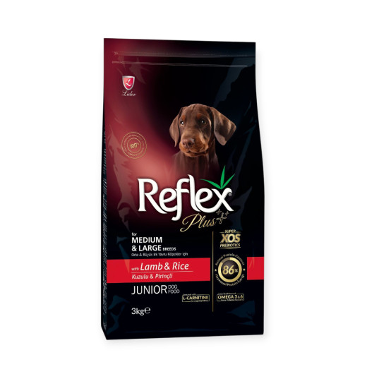 Reflex Plus Puppy Medium & Large Lamb & Rice корм для щенков, с ягненком и рисом - 3 кг