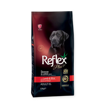 Reflex Plus Dog Adult Medium & Large Lamb & Rice корм для собак, с ягненком и рисом -15 кг