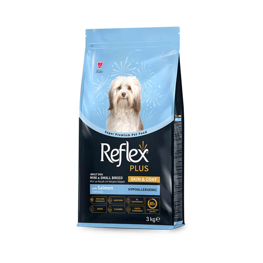 Reflex Plus Dog Adult Small Skin & Coat корм для собак малых пород, с лососем - 3 кг