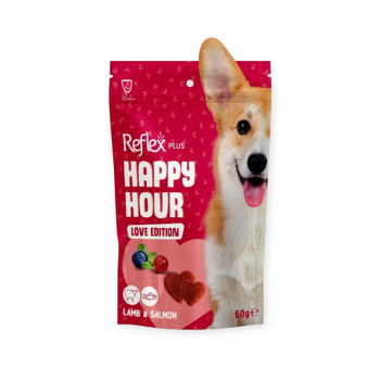 Reflex Happy Hour Love Edition лакомство для собак, с ягненком и лососем - 60 г