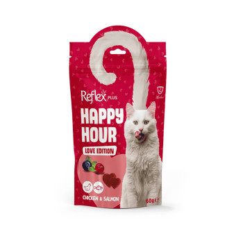 Reflex Plus Happy Hour Love Edition лакомство для кошек, с курицей и лососем - 60 г