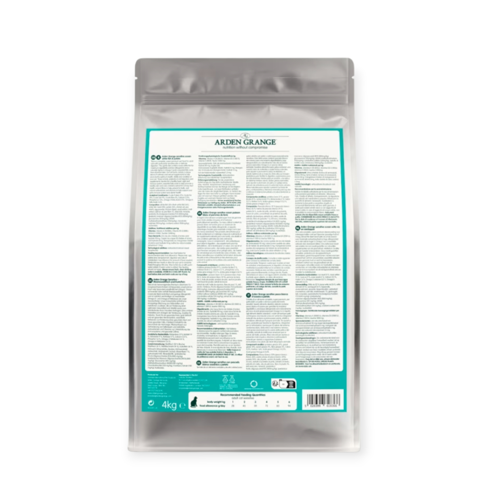 Arden Grange Cat Sensitive Ocean Fish & Potato корм для чувствительных кошек с рыбой - 4 кг