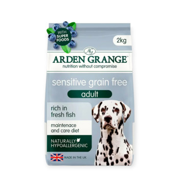 Arden Grange Dog Adult Medium Sensitive корм для собак средних пород, с белой рыбой - 2 кг
