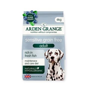 Arden Grange Dog Adult Medium Sensitive корм для собак средних пород, с белой рыбой - 6 кг