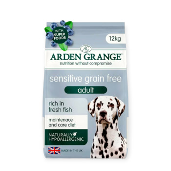 Arden Grange Dog Adult Medium Sensitive корм для собак средних пород, с белой рыбой - 12 кг
