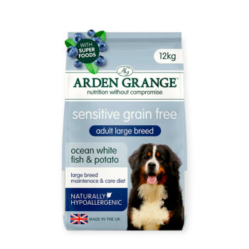 Arden Grange Dog Adult Large Sensitive корм для собак больших пород, с белой рыбой - 12 кг