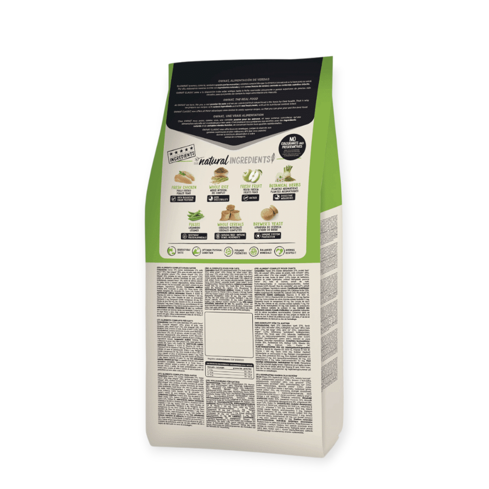 Ownat Hairball корм для виведення шерсті у котів, з куркою - 4 кг