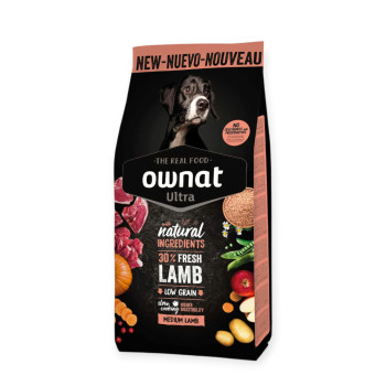 Ownat Ultra Dog Medium Lamb корм для собак, з ягням - 12 кг