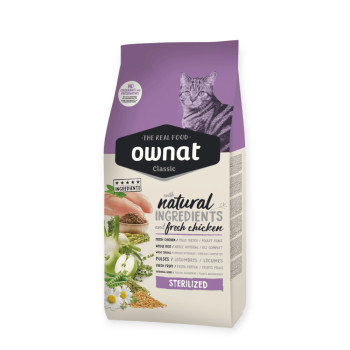 Ownat Classic Cat Adult Sterilized для стерилизованных кошек, с курицей - 4 кг