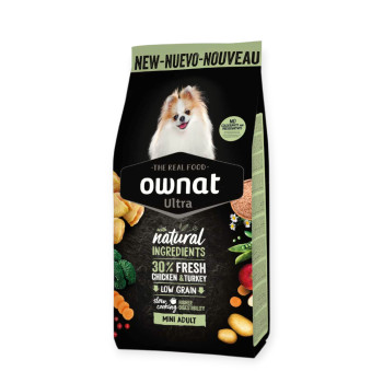 Ownat Ultra Dog Mini корм для собак малых пород, с курицей и индейкой - 400 г