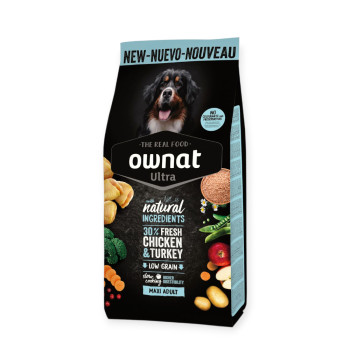 Ownat Ultra Dog Maxi для собак больших пород, с курицей и индейкой - 12 кг