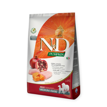 Farmina N&D GF Pumpkin & Chicken & Pomegranate Adult Medium & Max, з куркою та гарбузом - 2,5 кг