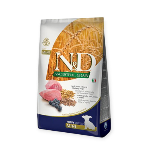 Farmina N&D Low Grain Lamb & Blueberry Puppy Mini, с ягненком и черникой - 800 г