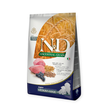 Farmina N&D Low Grain Lamb & Blueberry Puppy Medium & Max, з ягням та чорницею - 2,5 кг