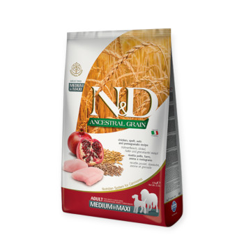 Farmina N&D Low Grain Chicken & Pomegranate Adult Medium & Maxi, з куркою та гранатом - 15 кг