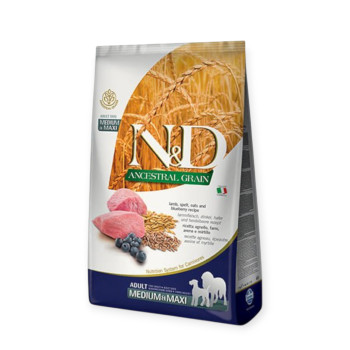 Farmina N&D Low Grain Lamb & Blueberry Adult Medium & Maxi, ягням та чорницею - 2,5 кг