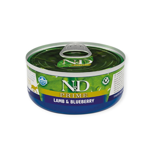 Farmina N&D GF Prime Lamb корм для кошек, с ягненком и черникой - 70 г