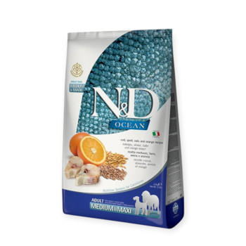 Farmina N&D Ocean Ancestral Adult Medium & Max для собак, з тріскою та апельсином - 2,5 кг