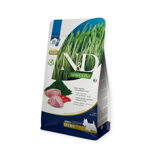 Farmina N&D Spirulina & Lamb Adult Mini корм для собак малых пород, с ягненком и спирулиной - 2 кг
