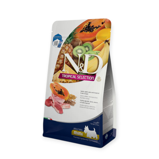 Farmina N&D Tropical & Lamb Adult Mini корм для собак, с ягненком и тропическими фруктами - 1,5 кг
