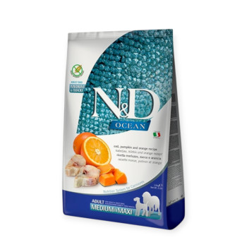 Farmina N&d GF Ocean Pumpkin Adult Medium & Max для собак, тріскою та апельсином - 2,5 кг