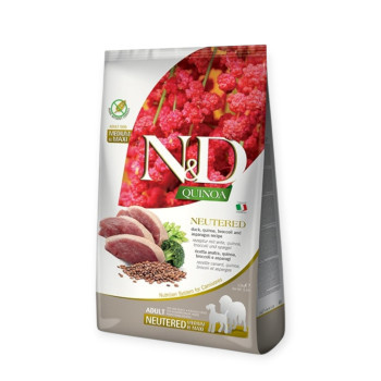 Farmina N&D GF Quinoa & Duck Neutered Adult Medium & Maxi, с уткой и киноа - 12 кг