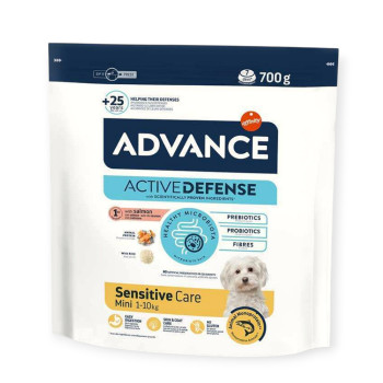 Advance Dog Mini Sensitive корм для собак малых пород с чувствительным пищеварением, с лососем - 700 г