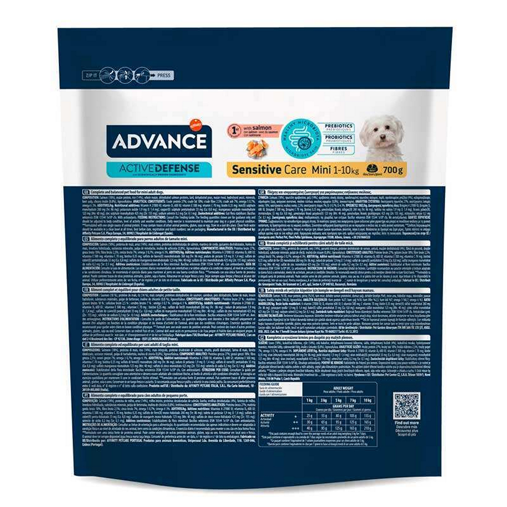 Advance Dog Mini Sensitive корм для собак малих порід з чутливим травленням, з лососем - 700 г