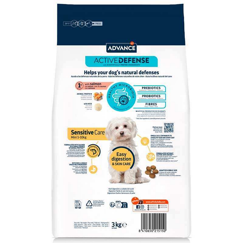 Advance Dog Mini Sensitive корм для собак малих порід з чутливим травленням, з лососем - 700 г