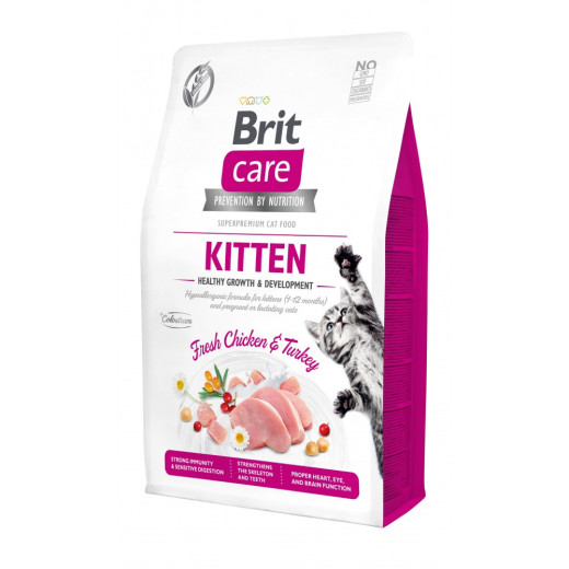 Brit Care Kitten GF Growth and Development корм для котят, с курицей и индейкой - 2 кг